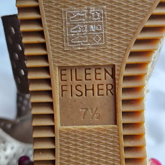 Eileen Fisher Willow Espadrille Wedge Sandals Size 7.5 - Picture 10 of 12